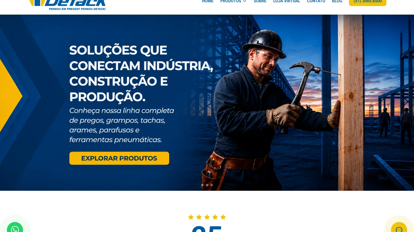 Detack — site desenvolvido pela Agência Kaizen Site entregue: Detack