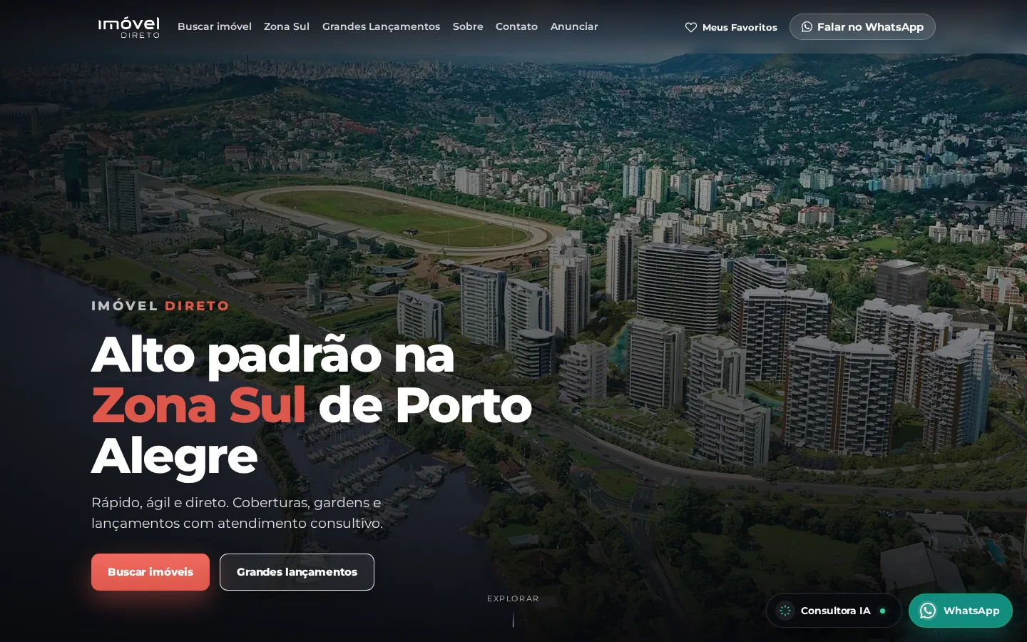 Site Imóvel Direto desenvolvido pela Agência Kaizen