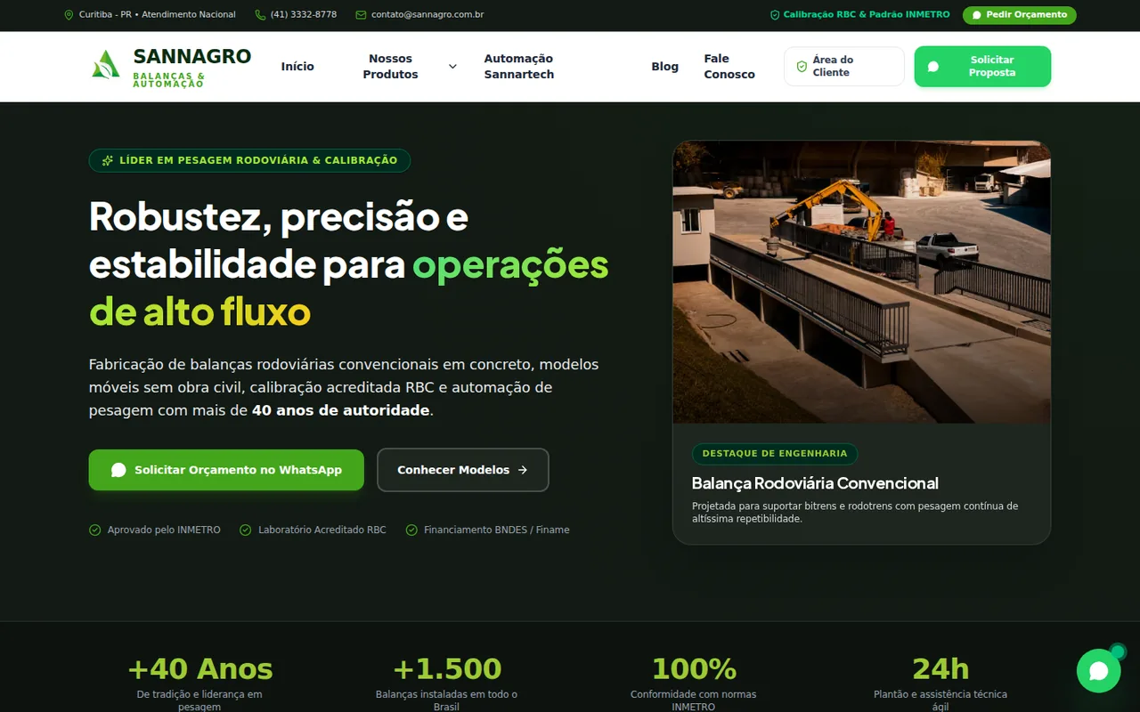 Site Sannagro desenvolvido pela Agência Kaizen