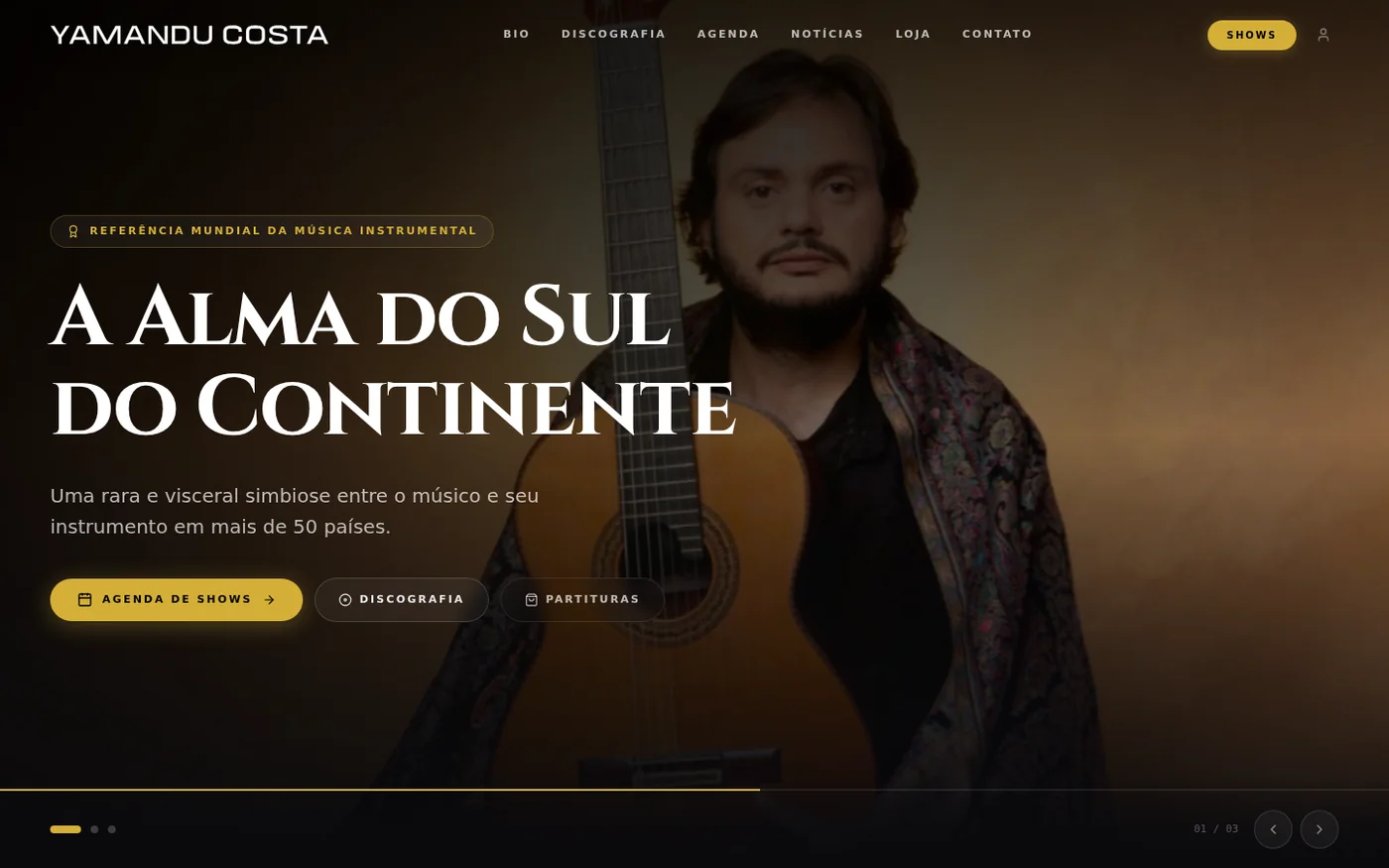 Site Yamandu Costa desenvolvido pela Agência Kaizen